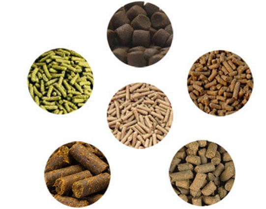 different feed pellet